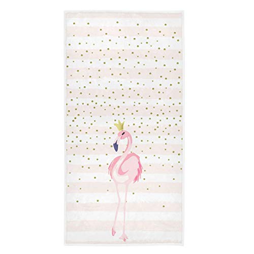 Hdadwy Schöner Flamingo mit Krone Golden Dots Weiche, stark saugfähige Gäste Große dekorative Handtücher für Zuhause Badetuch Geschirrtuch für Zuhause Badezimmer Sportküche (27,5 "X 15,7") von Hdadwy