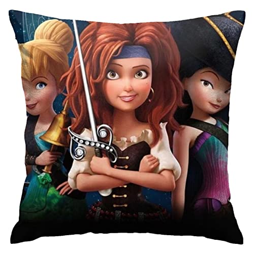 Tinker Bell and The Pirate Fairy Tinkerbell Kissenbezug Kissenbezüge Überwurf Kissenbezug Dekorative Schutz für Schlafzimmer/Wohnzimmer/Zimmer/Sofa 45,7 x 45,7 cm von Hdadwy