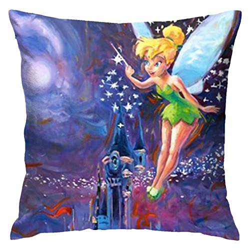 Tinkerbell und die Piratenfee Tinkerbell Kissenbezug Kissenbezüge Dekokissenbezüge Kissenbezug Schutz für Schlafzimmer/Wohnzimmer/Zimmer/Sofa 45,7 x 45,7 cm von Hdadwy