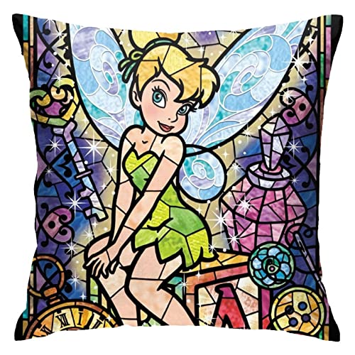 Tinkerbell und die Piratenfee Tinkerbell Kissenbezug Kissenbezüge Dekokissenbezüge Kissenbezug Schutz für Schlafzimmer/Wohnzimmer/Zimmer/Sofa 45,7 x 45,7 cm von Hdadwy