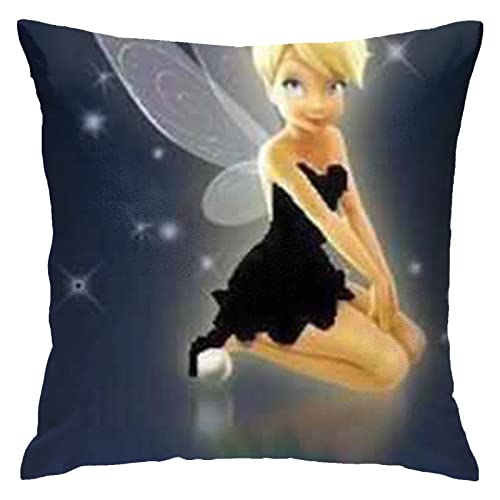 Tinkerbell und die Piratenfee Tinkerbell Kissenbezug Kissenbezüge Dekokissenbezüge Kissenbezug Schutz für Schlafzimmer/Wohnzimmer/Zimmer/Sofa 45,7 x 45,7 cm von Hdadwy