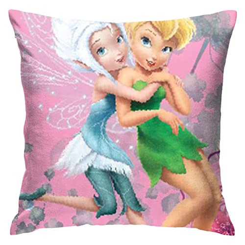 Tinkerbell und die Piratenfee Tinkerbell Kissenbezug Kissenbezüge Dekokissenbezüge Kissenbezug Schutz für Schlafzimmer/Wohnzimmer/Zimmer/Sofa 45,7 x 45,7 cm von Hdadwy