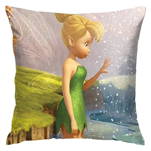 Tinkerbell und die Piratenfee Tinkerbell Kissenbezug Kissenbezüge Dekokissenbezüge Kissenbezug Schutz für Schlafzimmer/Wohnzimmer/Zimmer/Sofa 45,7 x 45,7 cm von Hdadwy