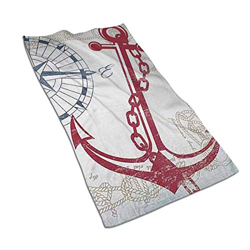 Weiches Handtuch Seekompass Anker Weg Weiße Badehandtücher Waschlappen für Zuhause/Strand/Yoga 27,5 x 15,7 Zoll Weiches Handtuch Seekompass Anker Weg Weiße Badehandtücher Waschlappen für Zuhause/Strand/Yoga 27,5 x 15,7 Zoll von Hdadwy