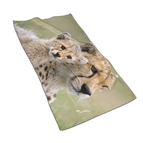 Weiches Handtuch Wildes Tier Gepard Badehandtücher Waschlappen für Zuhause/Strand/Yoga 27,5 x 15,7 Zoll von Hdadwy