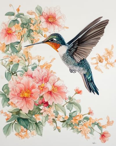Hdfvlfdsa Kreuzstich-Set, Kolibri Und Blumekolibri Und Blume40X50Cm von Hdfvlfdsa