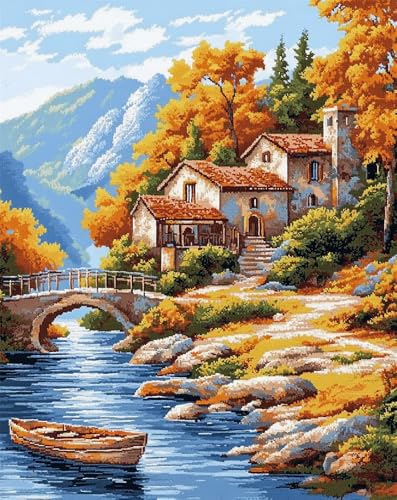 Hdfvlfdsa Stickpackung Kreuzstich Vorgezeichnet Flusslandschaft 40X50Cm Baumwolle Komplettes Stickset Mit Stickvorlage Stickerei-Kit Zum Selbersticken Erwachsene Hdfvlfdsa Stickpackung Kreuzstich Vorgezeichnet Flusslandschaft 40X50Cm Baumwolle Komplettes Stickset Mit Stickvorlage Stickerei-Kit Zum Selbersticken Erwachsene von Hdfvlfdsa