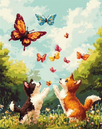Hdfvlfdsa Stickpackung Kreuzstich Vorgezeichnet Katze Und Hund Jagen Schmetterlinge 60x80cm Baumwolle Komplettes Stickset Mit Stickvorlage Stickerei-Kit Zum Selbersticken Erwachsene Hdfvlfdsa Stickpackung Kreuzstich Vorgezeichnet Katze Und Hund Jagen Schmetterlinge 60x80cm Baumwolle Komplettes Stickset Mit Stickvorlage Stickerei-Kit Zum Selbersticken Erwachsene von Hdfvlfdsa