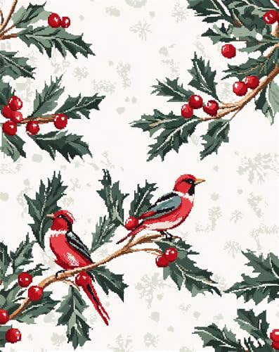 Hdfvlfdsa Stickpackung Kreuzstich Vorgezeichnet Weihnachtsstechpalme Und Krächzen 60x80cm Baumwolle Komplettes Stickset Mit Stickvorlage Stickerei-Kit Zum Selbersticken Erwachsene Hdfvlfdsa Stickpackung Kreuzstich Vorgezeichnet Weihnachtsstechpalme Und Krächzen 60x80cm Baumwolle Komplettes Stickset Mit Stickvorlage Stickerei-Kit Zum Selbersticken Erwachsene von Hdfvlfdsa