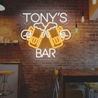 Benutzerdefinierte Neon Bar Zeichen, Taverne Schild Custom, Personalisierte Namen Zeichen, Bier Led Licht Pub Club Inn Lounge Home Wand Decor von HdjLetterSign