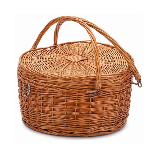 HdjjLtor Handgewebtes Weiden-Picknickkorb-Set, Herzförmiges Körbchen Mit Passenden Besteck Und Griffen Für 2 Personen Geeignet Für Camping Hochzeit Valentinstag Korb,Messing HdjjLtor Handgewebtes Weiden-Picknickkorb-Set, Herzförmiges Körbchen Mit Passenden Besteck Und Griffen Für 2 Personen Geeignet Für Camping Hochzeit Valentinstag Korb,Messing von HdjjLtor