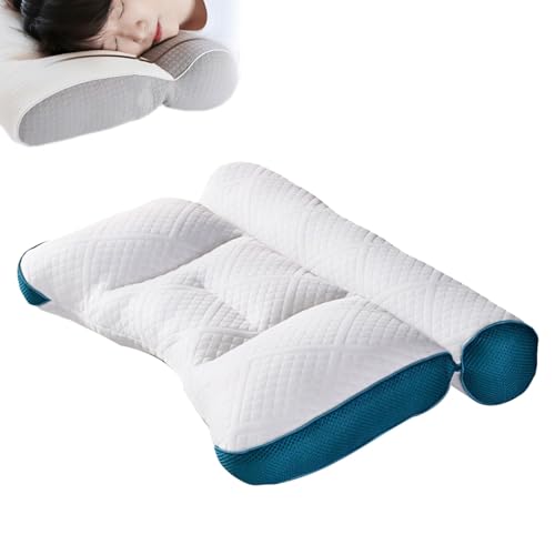 Hdnaihpp Sleep Enhancing Cervical Support Comfort Goose down Pillow,Cervical Support Comfortable Goose Down Pillow,Cervical Memory Foam Pillow, Down Feather Pillow for Ergonomic (Blue) von Hdnaihpp