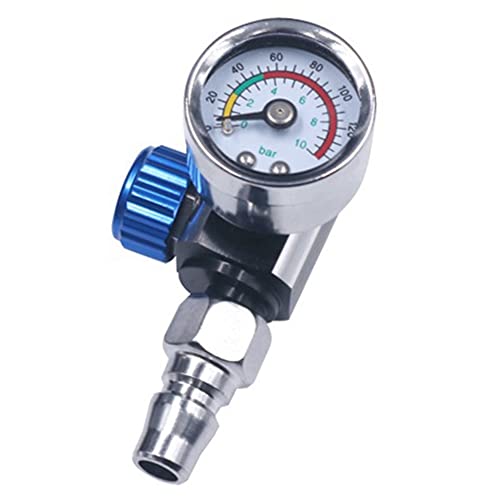 Hduacuge 1/4 Mini-Ventil-Werkzeug, Luftdruckregler, langlebig, Schwanzmanometer, mit Düse für Pulverisierungswerkzeug von Hduacuge