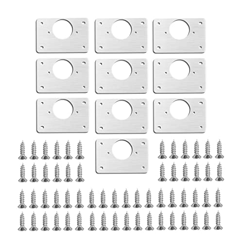 Hduacuge 10 Stück Scharnierplatte Reparaturplatte für Schrank, Möbel, Schublade, Edelstahl, Türverkleidungen, Tischplatte, Scharnier, Tasse, Reparatur von Hduacuge