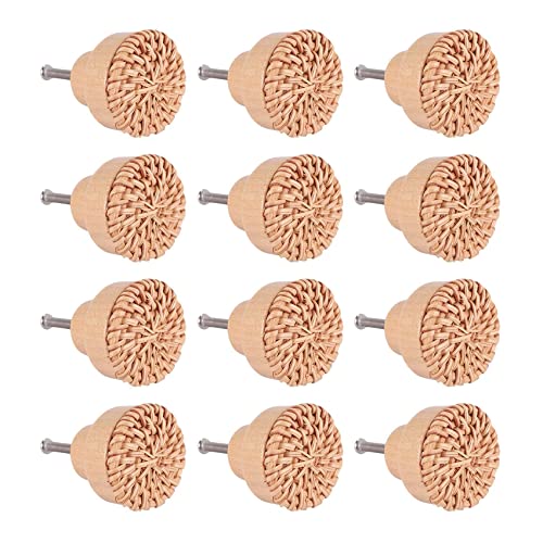 Hduacuge 12 Stück 35 mm Kommodenknöpfe Boho Rattanknöpfe Schubladenknöpfe aus , runde Kommodengriffe aus mit Schrauben, Natur Hduacuge 12 Stück 35 mm Kommodenknöpfe Boho Rattanknöpfe Schubladenknöpfe aus , runde Kommodengriffe aus mit Schrauben, Natur von Hduacuge
