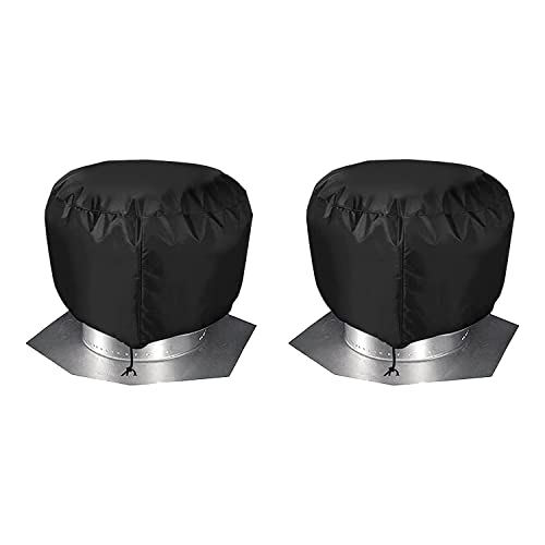 Hduacuge 2 Stück Dach Windschutz Haus Dach Turbine Dunstabzugshauben Schild Leinwand 50,8 cm x 50,8 cm schwarz von Hduacuge