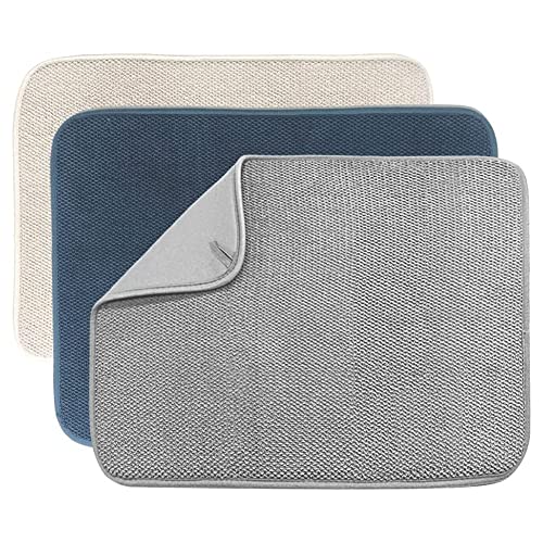 Hduacuge 3 Stück Abtropfmatte für Geschirr, Abtropfmatte aus Mikrofaser, saugfähig, für Küchentheke, Größe 50,8 x 38,1 cm von Hduacuge