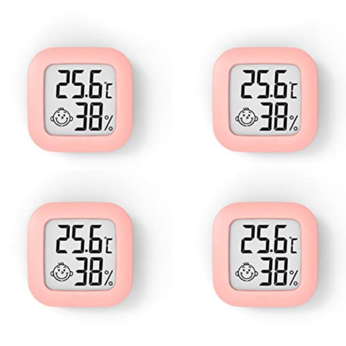 Hduacuge 4 Stück Mini-Thermometer, digital, Hygrometer, Innen-Hygrometer, Anzeige für Raumfeuchtigkeit, LCD-Anzeige, Temperatursensor, Messgerät Hduacuge 4 Stück Mini-Thermometer, digital, Hygrometer, Innen-Hygrometer, Anzeige für Raumfeuchtigkeit, LCD-Anzeige, Temperatursensor, Messgerät von Hduacuge