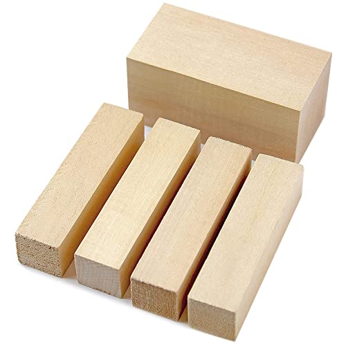 Hduacuge 5 Stück Holzblöcke zum Schneiden von Holzblöcken zum Schnitzen, Schnitzblöcke aus , weiches , unvollendet, für Anfänger in der Skulptur von Hduacuge