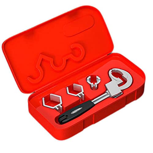 Hduacuge 5-teiliges Set Badschlüssel mit Rollgabelschlüssel, multifunktional, mit Ersatzkopf von Hduacuge