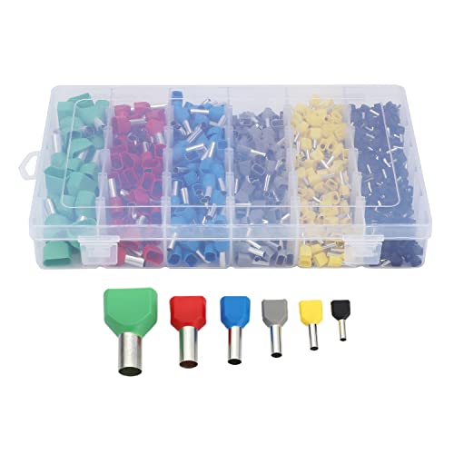 Hduacuge 780 Stück Doppelter Bootlace Terminal Terminal Kit Elektrisch Crimp Dual Eingang Kabel Ende Terminal von Hduacuge