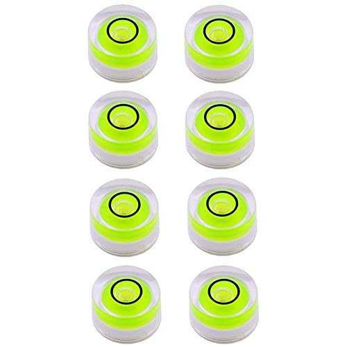 Hduacuge 8 Stück Mini-Wasserwaage, kreisförmig, Wasserwaage, Neigungsmesser, für Teleskop Nivellierung, Stativ, 10 x 6 mm, nicht haftend von Hduacuge
