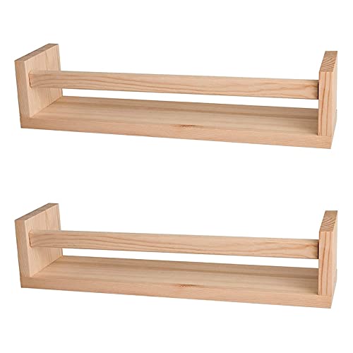 Hduacuge Bücherregal, 2 Stück, schwimmendes Wandregal aus Naturholz für Kinder, Kinderzimmerregale für Wand, Badezimmerdekoration, Küchenregal Hduacuge Bücherregal, 2 Stück, schwimmendes Wandregal aus Naturholz für Kinder, Kinderzimmerregale für Wand, Badezimmerdekoration, Küchenregal von Hduacuge