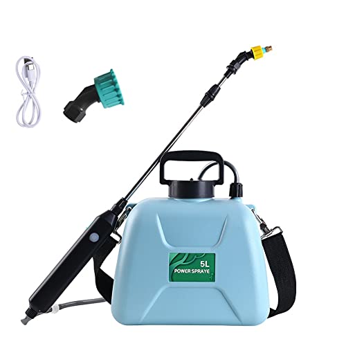 Hduacuge Elektrische PulveRisator, 5 l, für Rasen, mit 2 Teleskopdüsen und verstellbarem Schultergurt, Blau von Hduacuge
