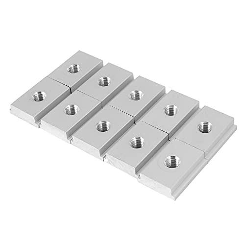 Hduacuge Gleitmutter, M8, T-Schiene, Nutmutter aus Aluminiumlegierung, für Schreinerwerkzeug, Befestigung mit Schlitz für Schrauben, 10 Stück von Hduacuge