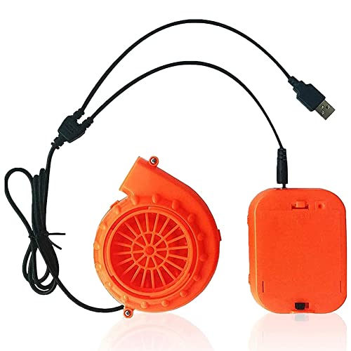 Hduacuge Mini-Ventilator für Kostüm, Maskottchen oder andere aufblasbare Kostüme, Orange von Hduacuge