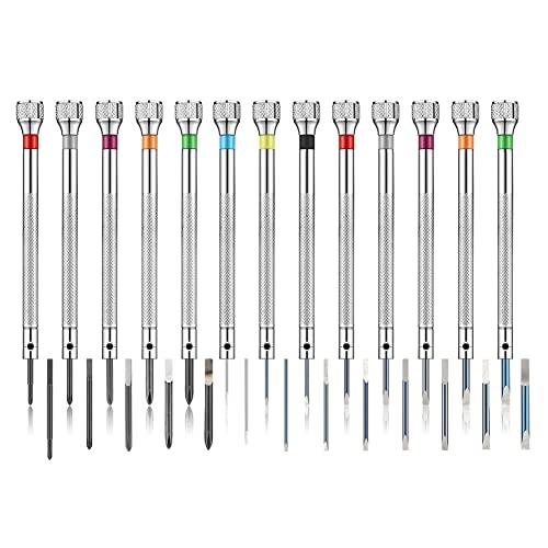 Hduacuge Professioneller Schraubendreher, 13-teilig, Präzisions-Schraubendreher-Set, 0,6 – 2,0 mm, 13 Ersatzklingen für die Reparatur von Uhren Hduacuge Professioneller Schraubendreher, 13-teilig, Präzisions-Schraubendreher-Set, 0,6 – 2,0 mm, 13 Ersatzklingen für die Reparatur von Uhren von Hduacuge
