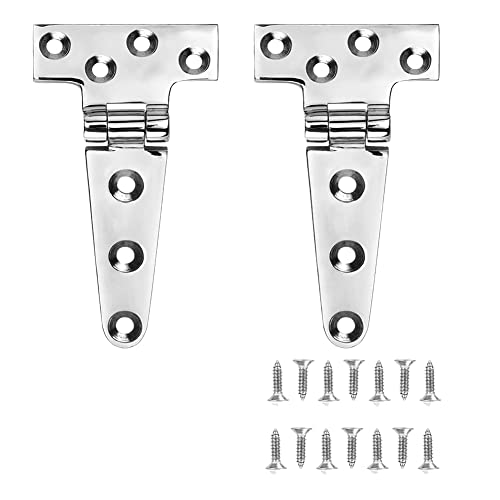 Hduacuge Scharniere in T-Qualität, Schiffsscharniere, 6 x 3 , Lärm, Edelstahl 316, robust mit Schrauben (2 Stück) von Hduacuge