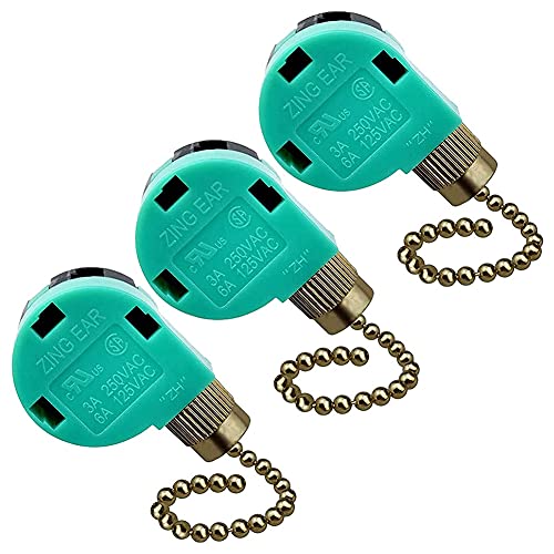 Hduacuge Set mit 3 Schaltern für Deckenventilator, 3 Geschwindigkeiten, 4 Drähte, Ear ZE-268S6, Kettenschalter, Ventilator, Steuerschalter, Ersatz Hduacuge Set mit 3 Schaltern für Deckenventilator, 3 Geschwindigkeiten, 4 Drähte, Ear ZE-268S6, Kettenschalter, Ventilator, Steuerschalter, Ersatz von Hduacuge