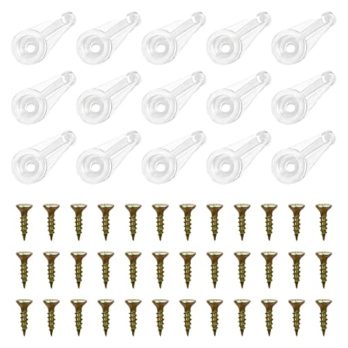 Hduacuge Set mit 50 Paar Glashalterungen, Clips für Schranktüren, Clips aus Kunststoff, 4 mm, mit Schrauben zur Befestigung von Schranktüren aus Glas von Hduacuge