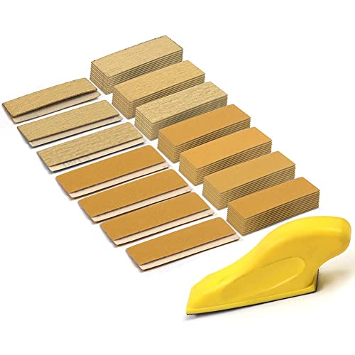 Hduacuge Set mit 70 Schleifpapier für Schleifmaschine, manuelles Schleifblock, 3,5 x 1 , für Aluminiumoxid mit Haken und Schleife, trocken und feucht, Körnung 80 bis 600, für Handarbeiten aus Hduacuge Set mit 70 Schleifpapier für Schleifmaschine, manuelles Schleifblock, 3,5 x 1 , für Aluminiumoxid mit Haken und Schleife, trocken und feucht, Körnung 80 bis 600, für Handarbeiten aus von Hduacuge