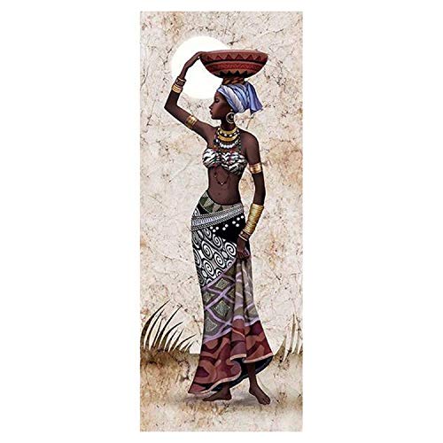 Hduacuge Stitching Painting Full Round Drill Strass Foto Dekoration für den Innenbereich, Kopf der afrikanischen Obstkorb von Hduacuge