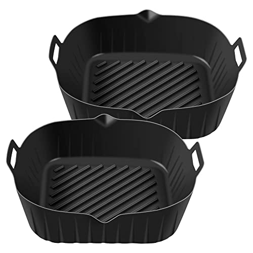 Hduacuge Topf aus Silikon für Luftfritteuse, mit , wiederverwendbar, 8,6 , Luftfritteusenkorb, antihaftbeschichtet, hitzebeständig, Schwarz Hduacuge Topf aus Silikon für Luftfritteuse, mit , wiederverwendbar, 8,6 , Luftfritteusenkorb, antihaftbeschichtet, hitzebeständig, Schwarz von Hduacuge