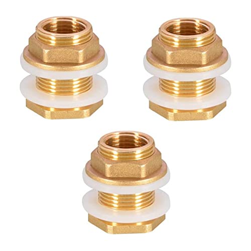 Hduacuge Verbindungsstück für Trennwand aus Messing, 3 Sets, 1/2 , 3/4 , männlich, Tankverbinder, Messing, Gewinde mit Silikonringen Hduacuge Verbindungsstück für Trennwand aus Messing, 3 Sets, 1/2 , 3/4 , männlich, Tankverbinder, Messing, Gewinde mit Silikonringen von Hduacuge