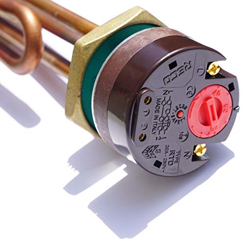 Heizelemen mit Thermostat 1 1/4" 5/4" 3kW NEU Sicherheitsthermostat SOLAR Warmwasserspeicher Boiler RECO von He