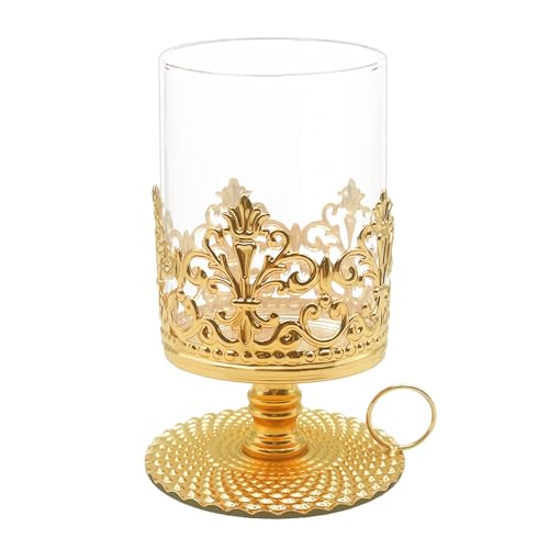 Goldene Kerzenständer Vintage Stabkerzenhalter Teelichter - Kerzenhalter für Stabkerze Stumpenkerzen Boho Deko Wohnzimmer Schlafzimmer Dekoration Hochzeit Tischdeko Weihnachtsdeko Klein von HeDaKang