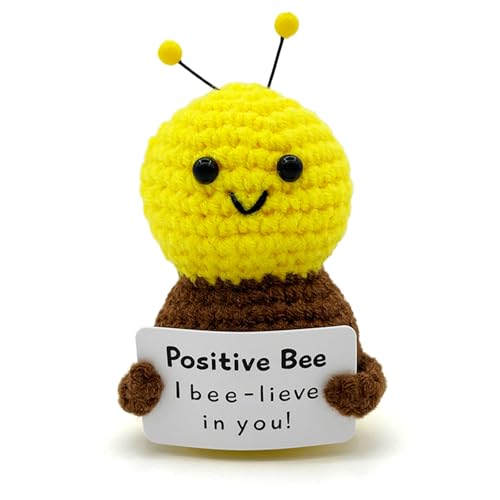Pocket Hug Gehäkelte Biene Geschenke - Positive Potato Kartoffel Serien Gestrickte Glücksbringer Gute Besserung Genesungsgeschenke Prüfung Zeugnis Geburtstagsgeschenk Freunden Kollegen Geschenke von HeDaKang