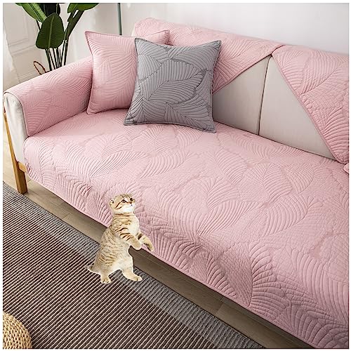 Sofabezug L Form 1 2 3 4 Sitzer Couch Bezug Reine Baumwolle Sofaüberwurf, Waschbar Sofa Überzug Sofaschutz Katze Hund, Anti-rutsch Sofa Überwurf (Rosa,70x120cm) von HeGza