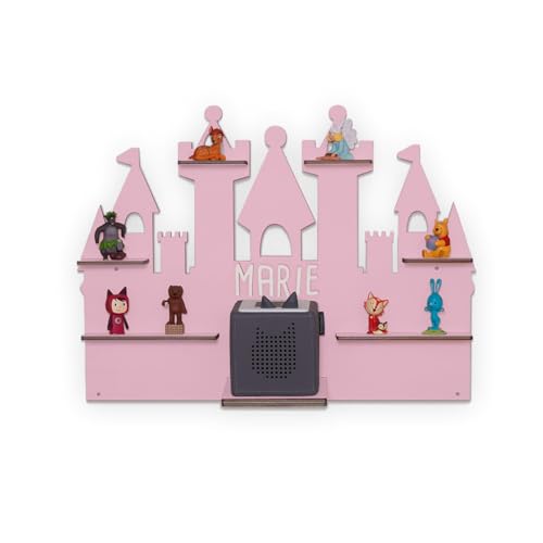 HeLLo mini Personalisiertes Regal für die Toniebox Mädchen - Wandregal mit Wunschnamen fürs Kinderzimmer - Regal Mädchen Mädchen - Toniebox Aufbewahrung (Schloss) von HeLLo mini