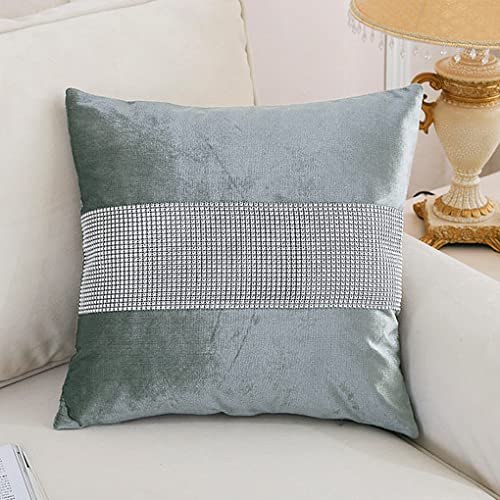 HeMiaor 4 / Packs 18 "x 18" Diamond Strip Kissenbezug Grau Velvet Cushion Cover mit verstecktem Reißverschluss von HeMiaor