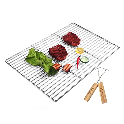 HeRo24 Grillrost aus Edelstahl Eckig 54 cm x 34 cm von HeRo24