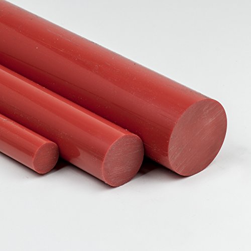 PVC Rundstab rot Ø 12 mm - Kunststoffstab 1300 mm lang - PVC-U Rundmaterial auf Zuschnitt von HeSeTec