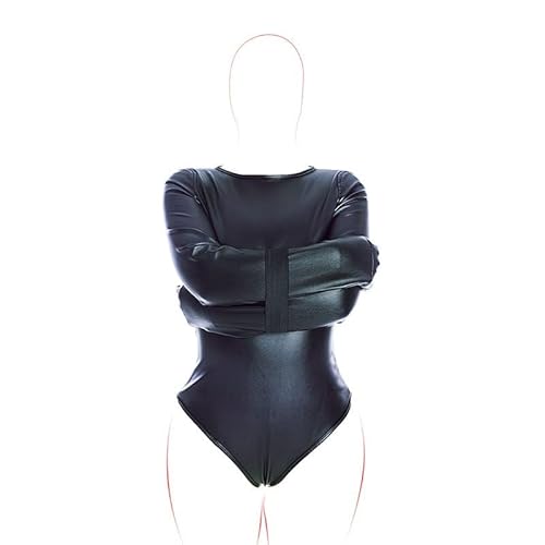HeYie Bondage Jumpsuit Zwangsjacke Kostüm Extrem Sex Kleidung Damen Bdsms Fesseln Set Sm-Handschellen Fesseln Für Frau Sklaven Bondage Jumpsuit (Color : L, Size : Normal) von HeYie
