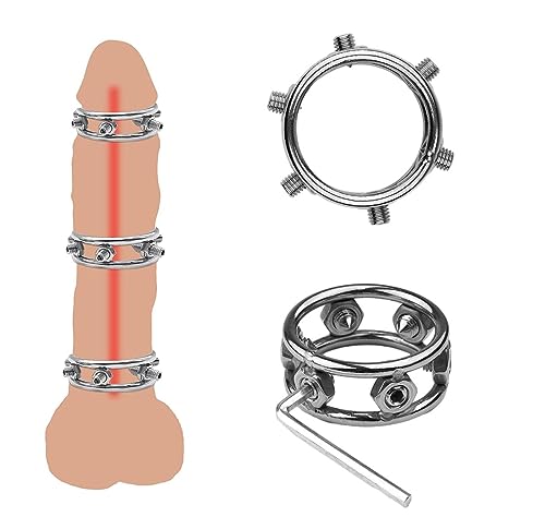 HeYie Penisfolter CBT Hodenbrecher Extremer Penisring Mit 6 Spikes Verstellbarer Herren Eichelring Edelstahl Hodensackring Hoden Penis Quetscher Stimulation Hodenbrecher (Size : L) von HeYie