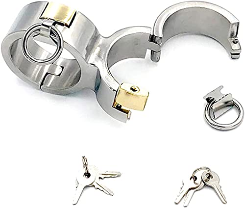 HeYie Slave Erotik Kreuz Handfesseln, Digital 8 Schwer Hand Manschette Edelstahl Abschließbare Verbinden Sex Handschellen Fetisch Erwachsene Flirt Werkzeuge Kreuz Handfesseln für Frauen Paare Männer ( von HeYie