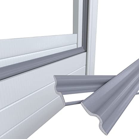 6M(236IN) Fenster-Wetterleiste, Türboden, und Seitendichtleiste, selbstklebende Polyurethanschaum, Wetterleiste zur Wärme, und Schalldämmung von Fenstern und Türen, Innentürleiste (grau) von HeaHap